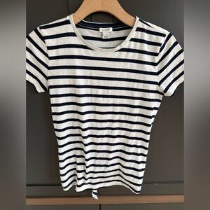 J. Crew Women's Striped Navy & White Tie Back Cotton Top • XS
